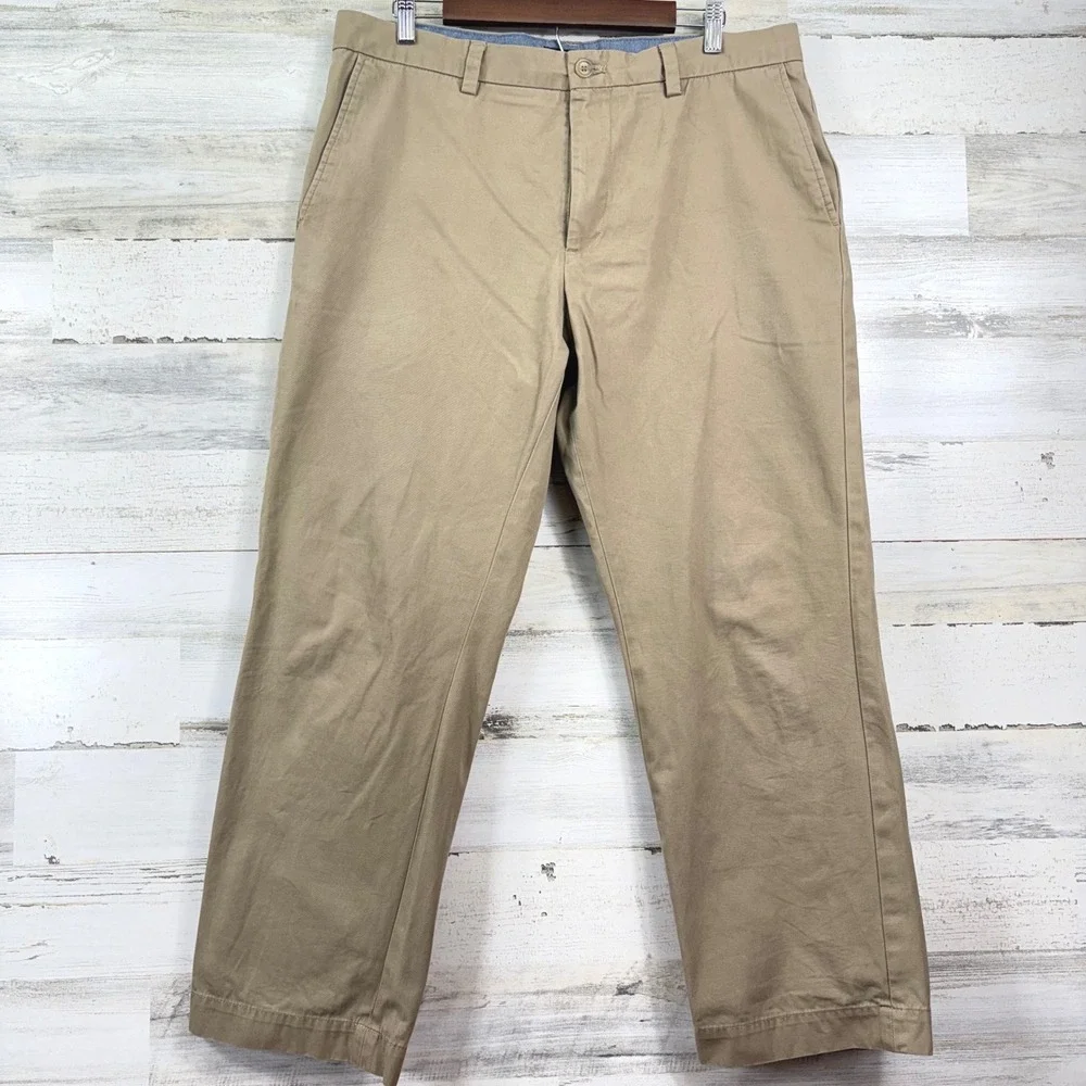 Banana Republic Emerson Chino Mens 36x28 Tan Straight Leg Cotton Pants Khaki